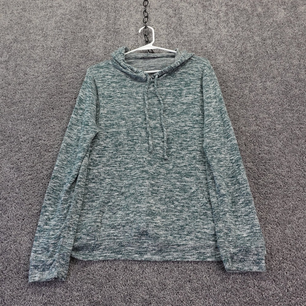 Pink Clover Hoodie Womens Medium Green Space Dye Long Sleeve Pullover